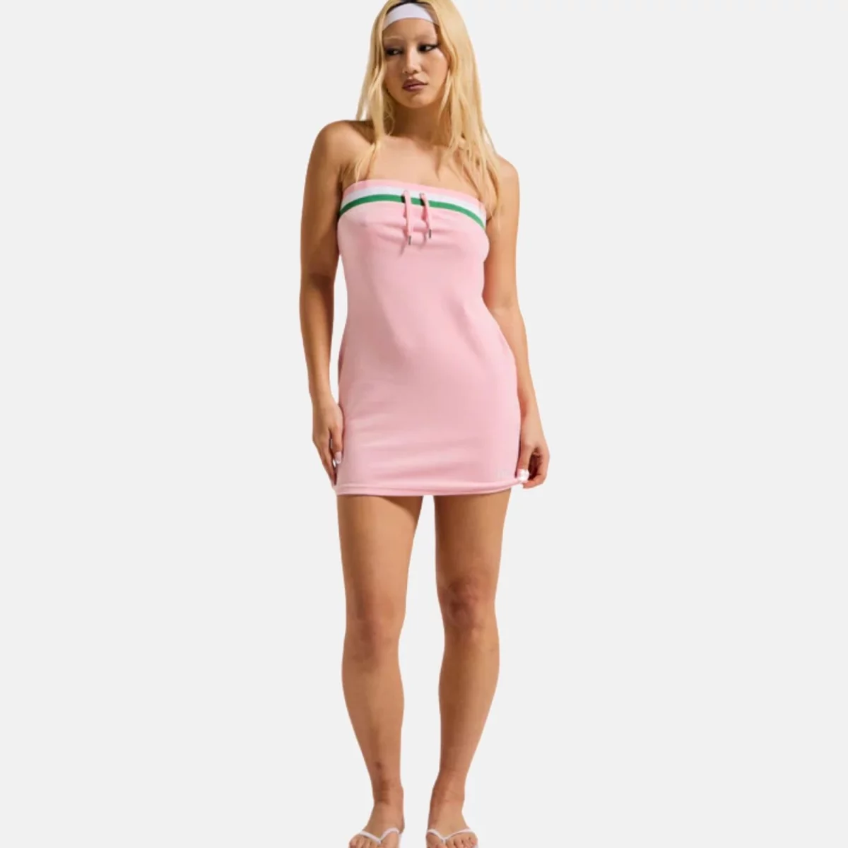 Recycled Velour Mini Bandeau Γυναικείο Φόρεμα