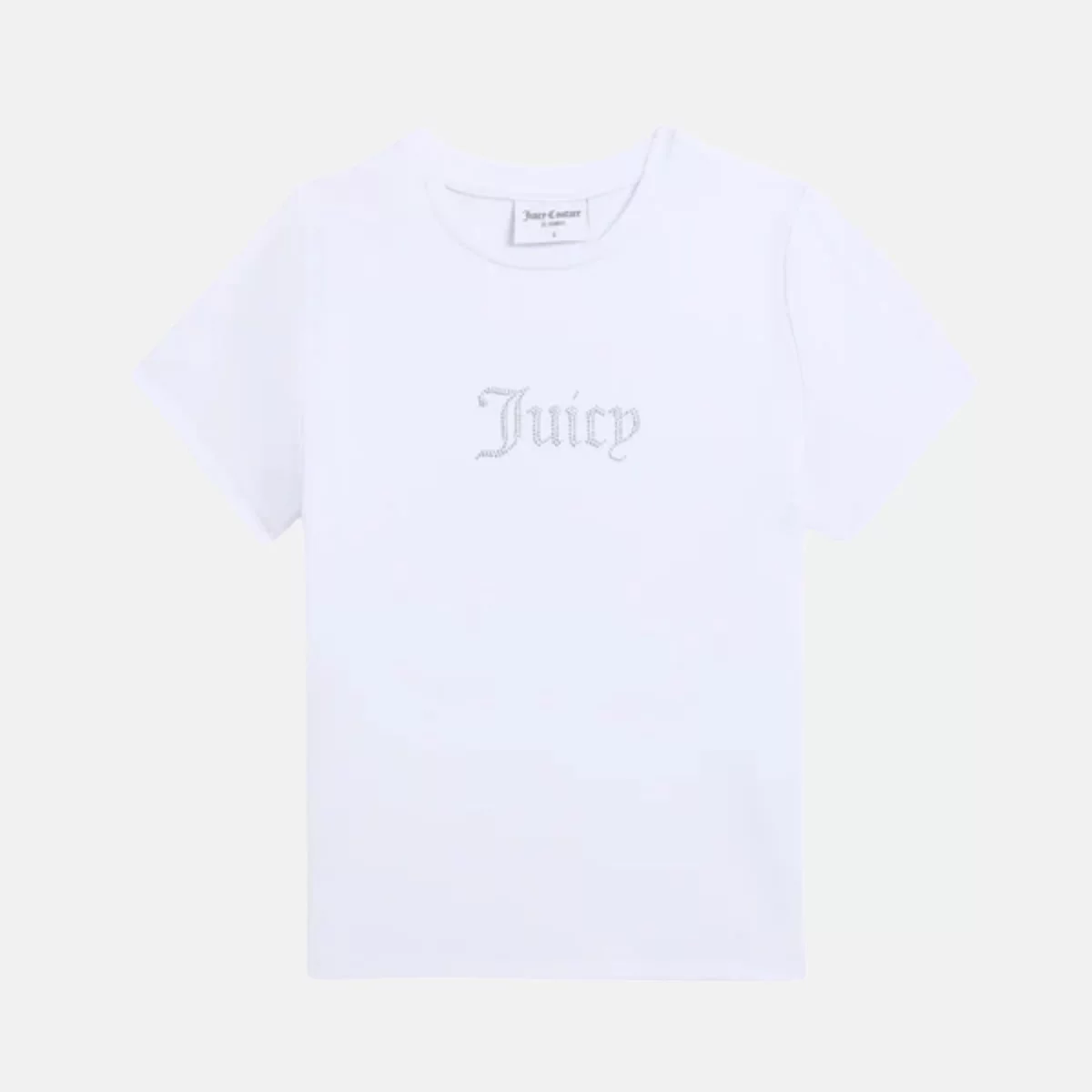 White Diamante Logo Fitted Tee Γυναικείο T-shirt
