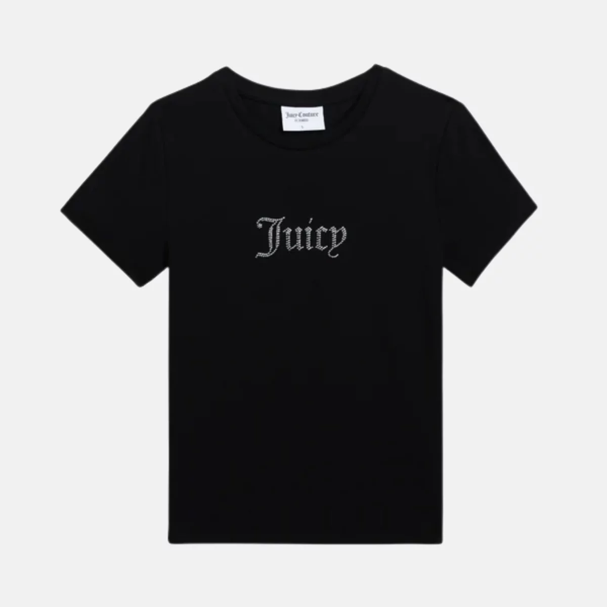 White Diamante Logo Fitted Tee Γυναικείο T-shirt