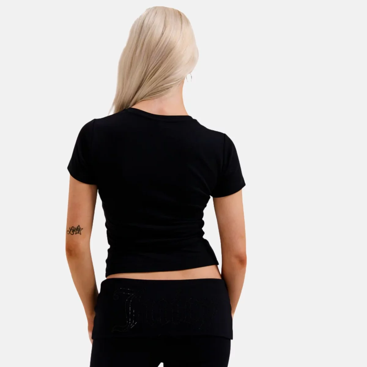 White Diamante Logo Fitted Tee Γυναικείο T-shirt