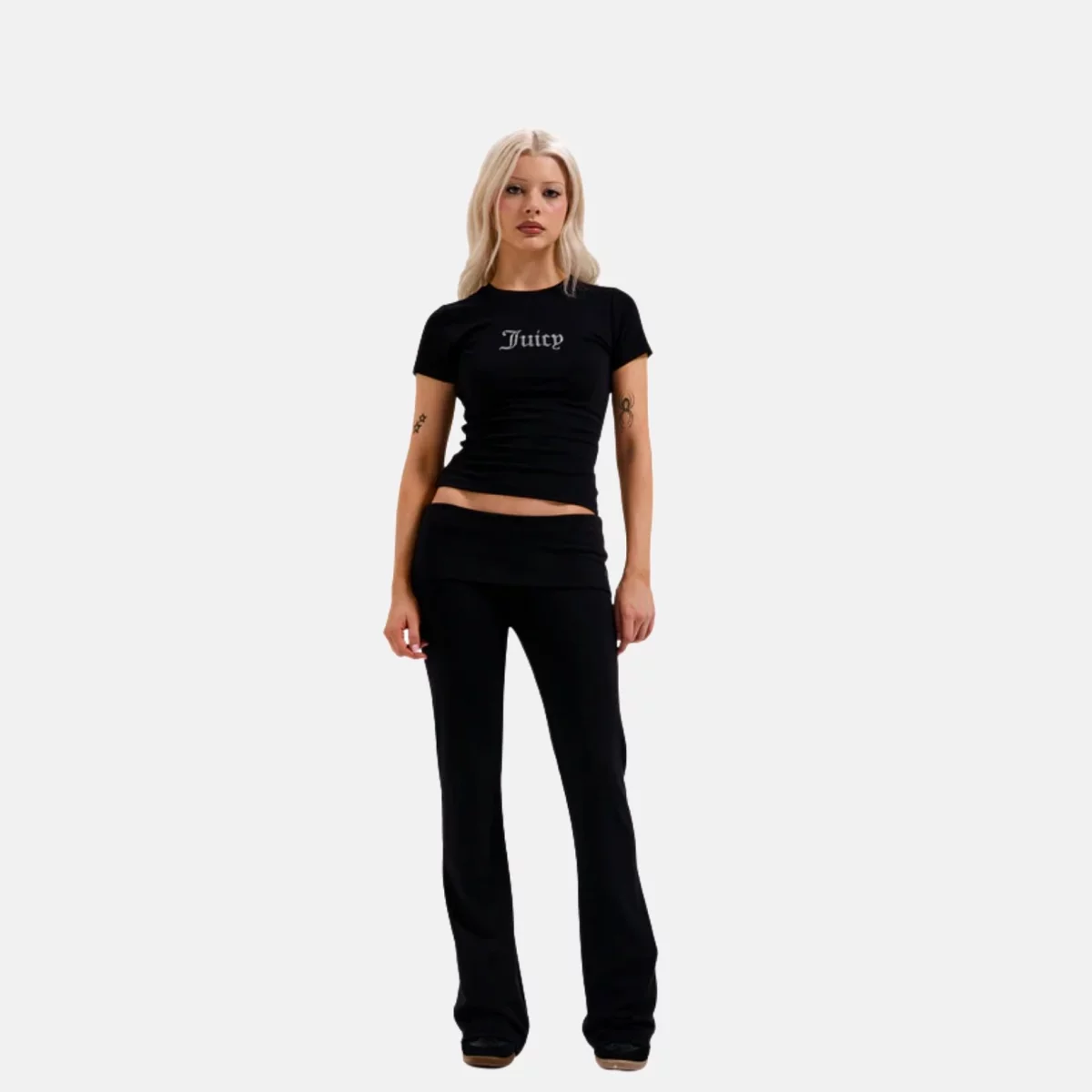 White Diamante Logo Fitted Tee Γυναικείο T-shirt