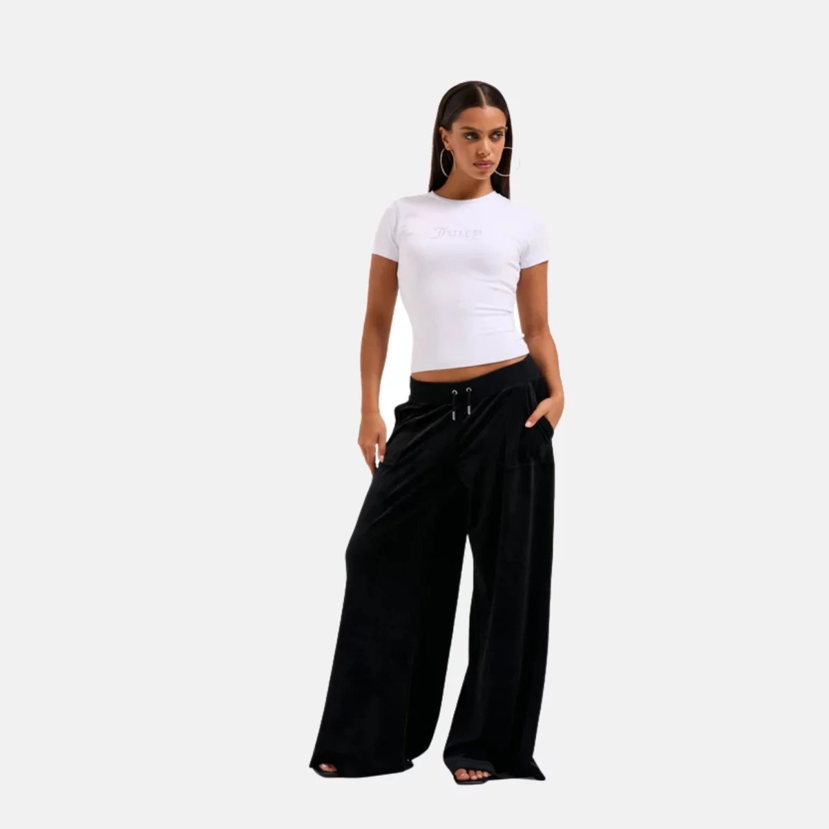  Wide Leg Classic Velour Γυναικείο Παντελόνι Φόρμας