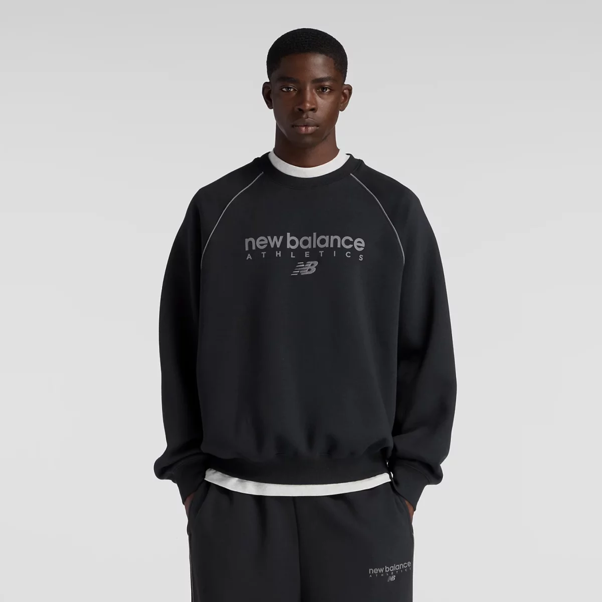 New Balance Linear Graphic Fleece Crew Ανδρικό Φούτερ