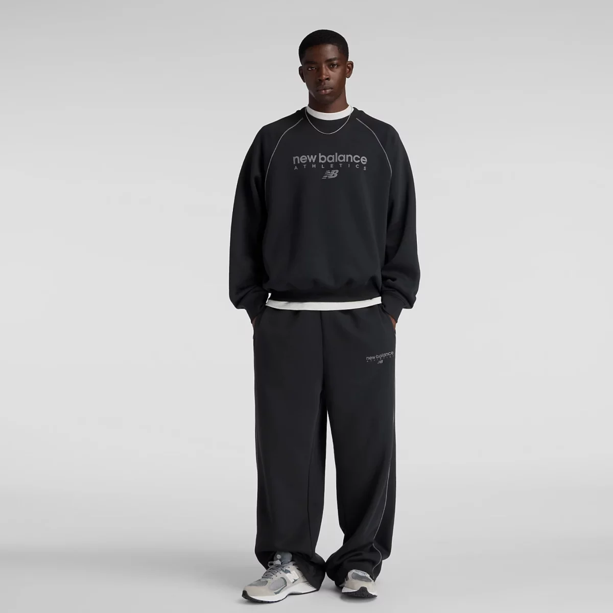 New Balance Linear Graphic Fleece Crew Ανδρικό Φούτερ