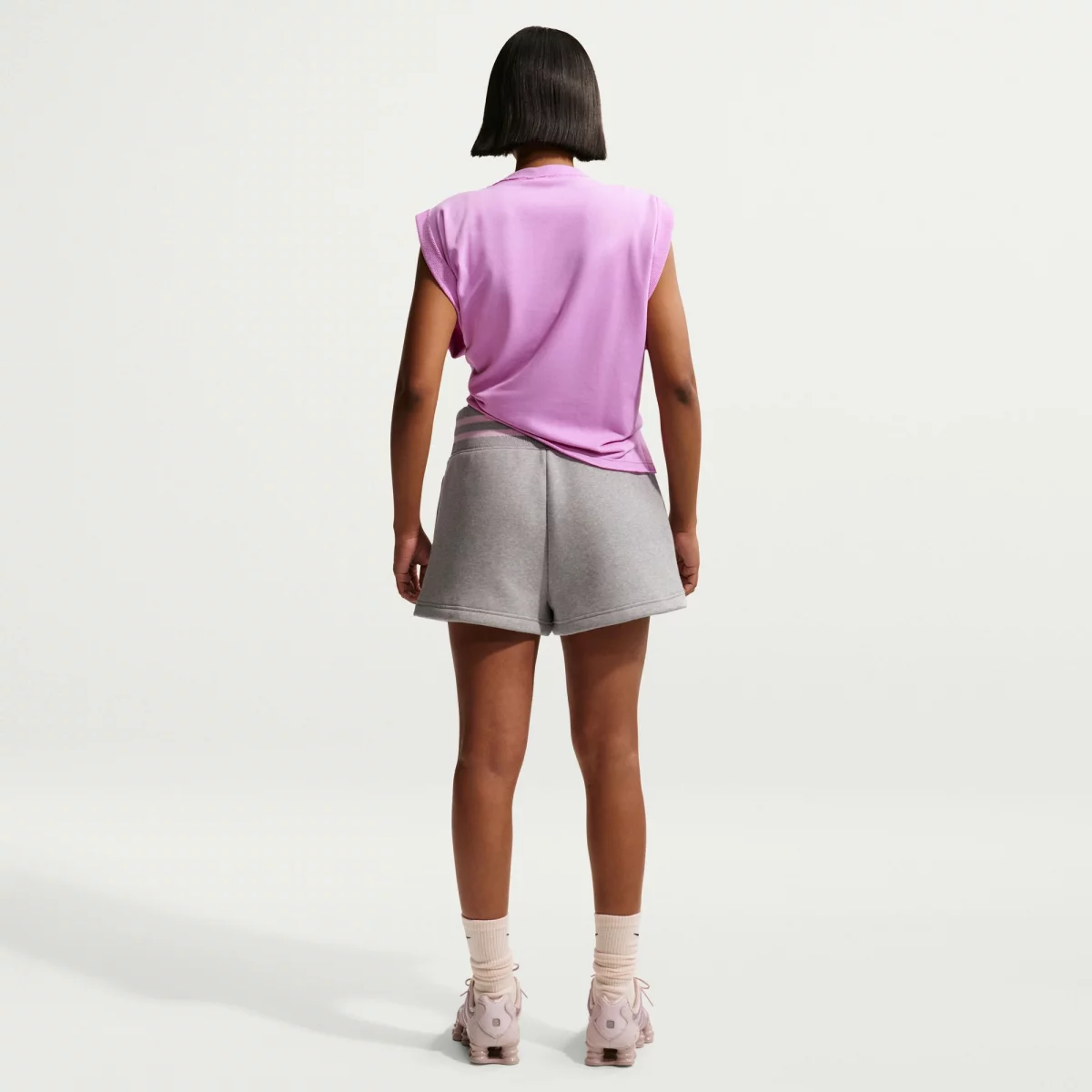 Nike - Nike Sportswear Phoenix Fleece Γυναικείο Σορτς - GREY-PINK (0142)