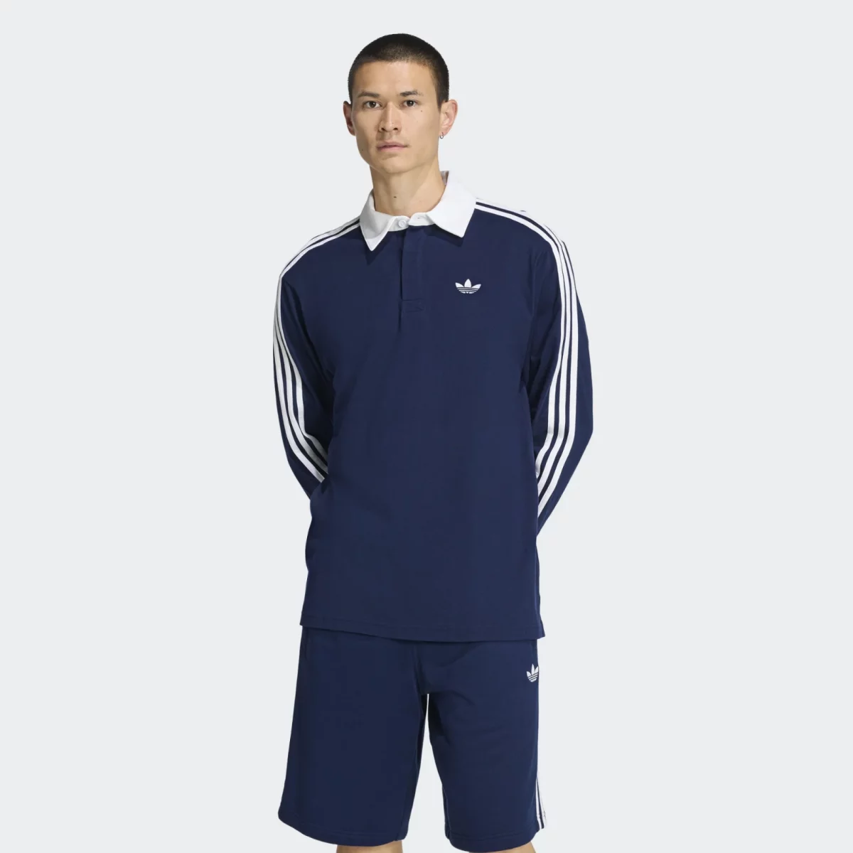 adidas Originals - adidas Originals Adicolor 3-Stripes Rugby Long Sleeve Ανδρική Polo Μπλούζα