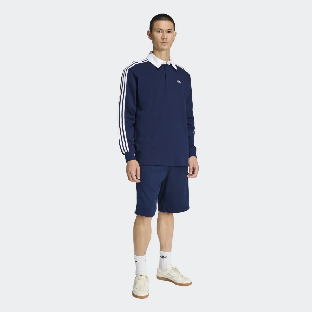 adidas Originals - adidas Originals Adicolor 3-Stripes Rugby Long Sleeve Ανδρική Polo Μπλούζα