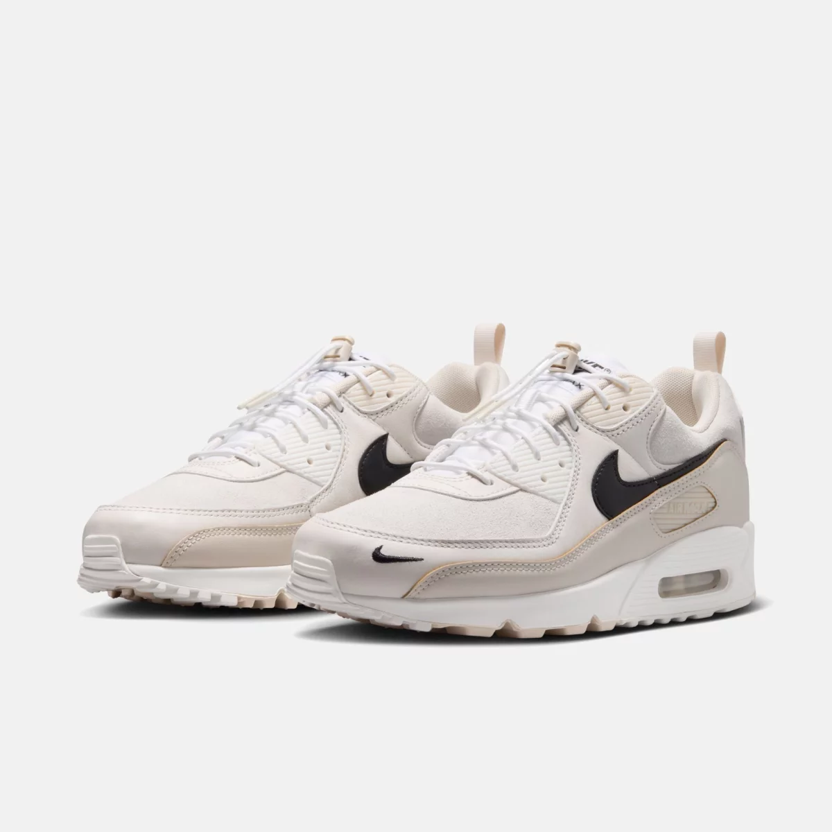 Nike - Nike Air Max 90 Ανδρικά Sneakers - BEIG-BLACK (0341)