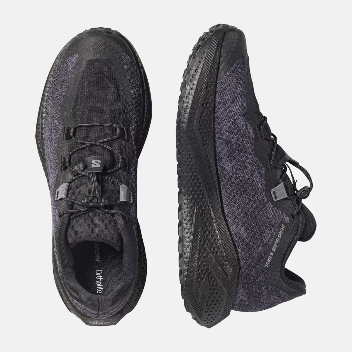 Salomon - Salomon Aero Glide 4 GRVL Ανδρικά Παπούτσια για Τρέξιμο - BLACK-PURP (0318)