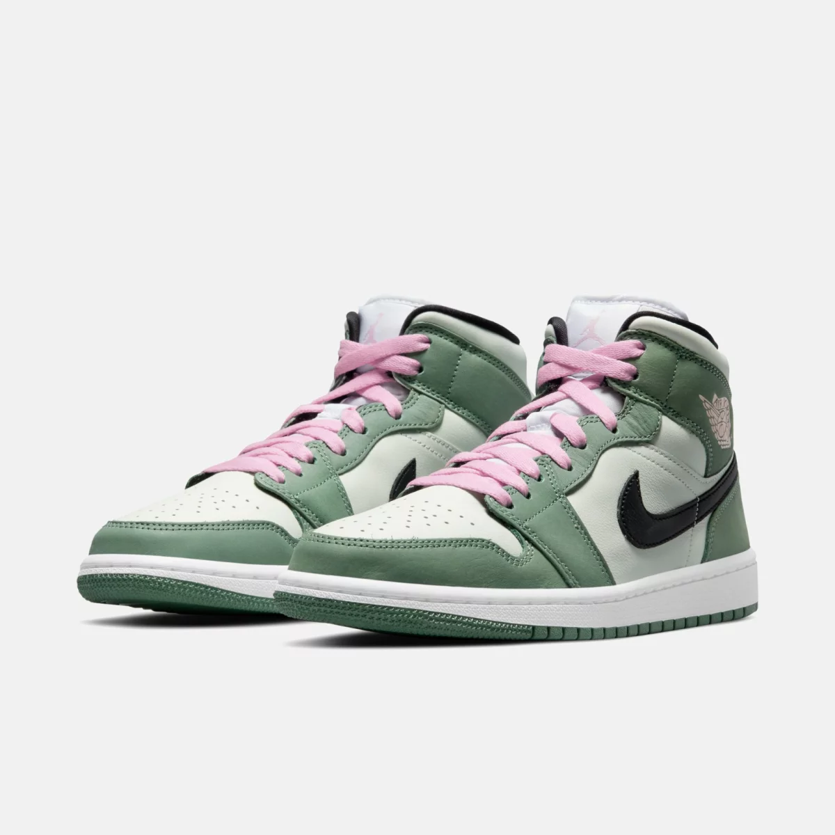 Jordan - Air Jordan 1 Mid SE Γυναικεία Sneakers - GREEN-WHIT (0441)