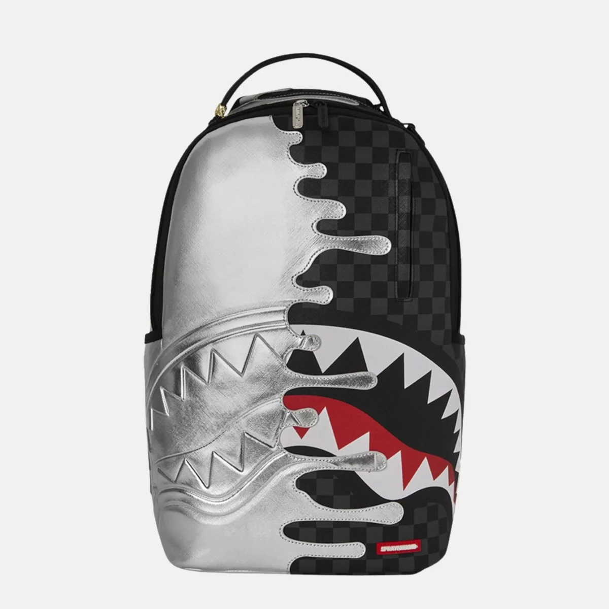 Sprayground - Sprayground Silver Side Drip Black Check Σακίδιο Πλάτης - SILV-BLACK (0093)