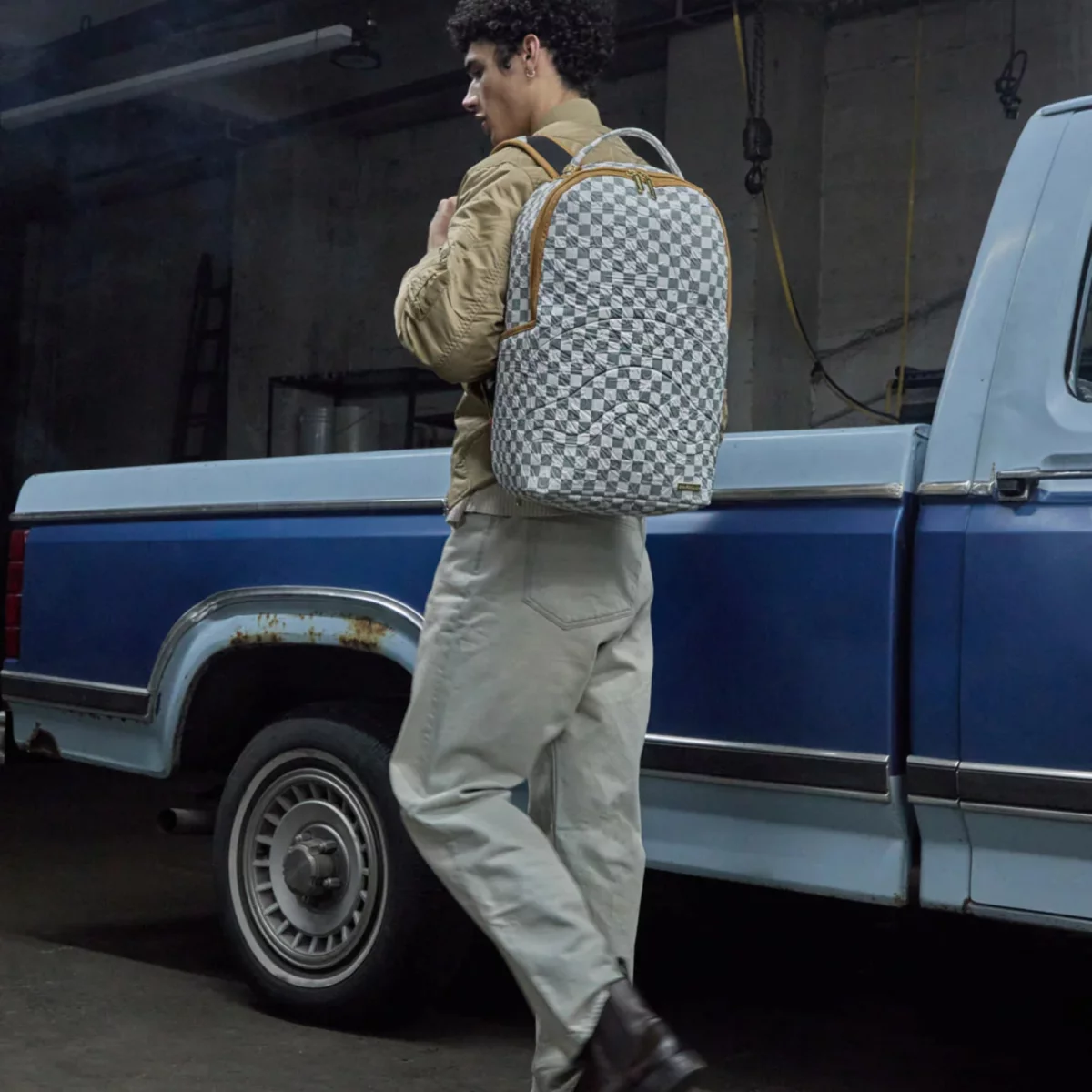 Sprayground - Sprayground Graff Embossed Cream Check Σακίδιο Πλάτης
