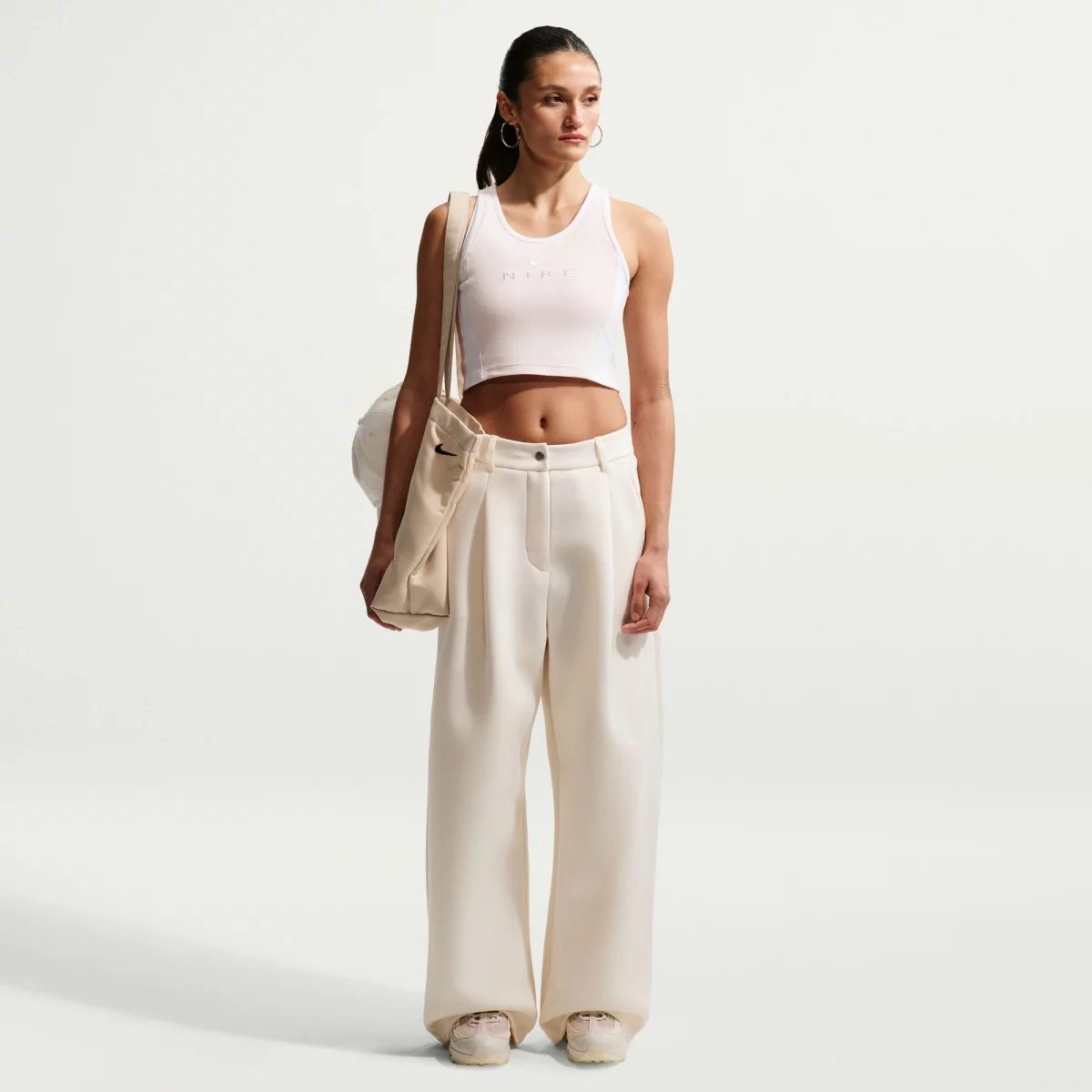 Nike - Nike Sportswear Tank Top Γυναικείο Αμάνικο - BEIG-WHITE (0340)
