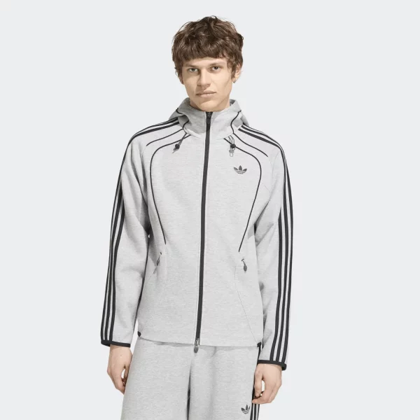 adidas Originals - adidas Originals Spacer Teamgeist 26 Fullzip Ανδρική Ζακέτα - GREY-BLACK (0132)