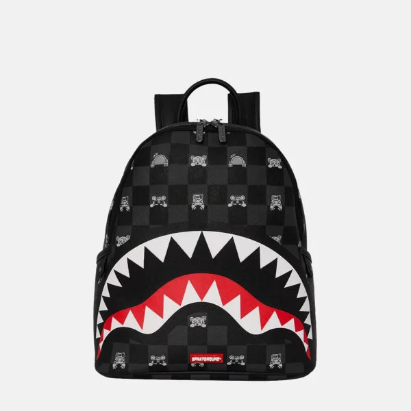 Sprayground - Sprayground Gray Peeking Character Check Savage Σακίδιο Πλάτης