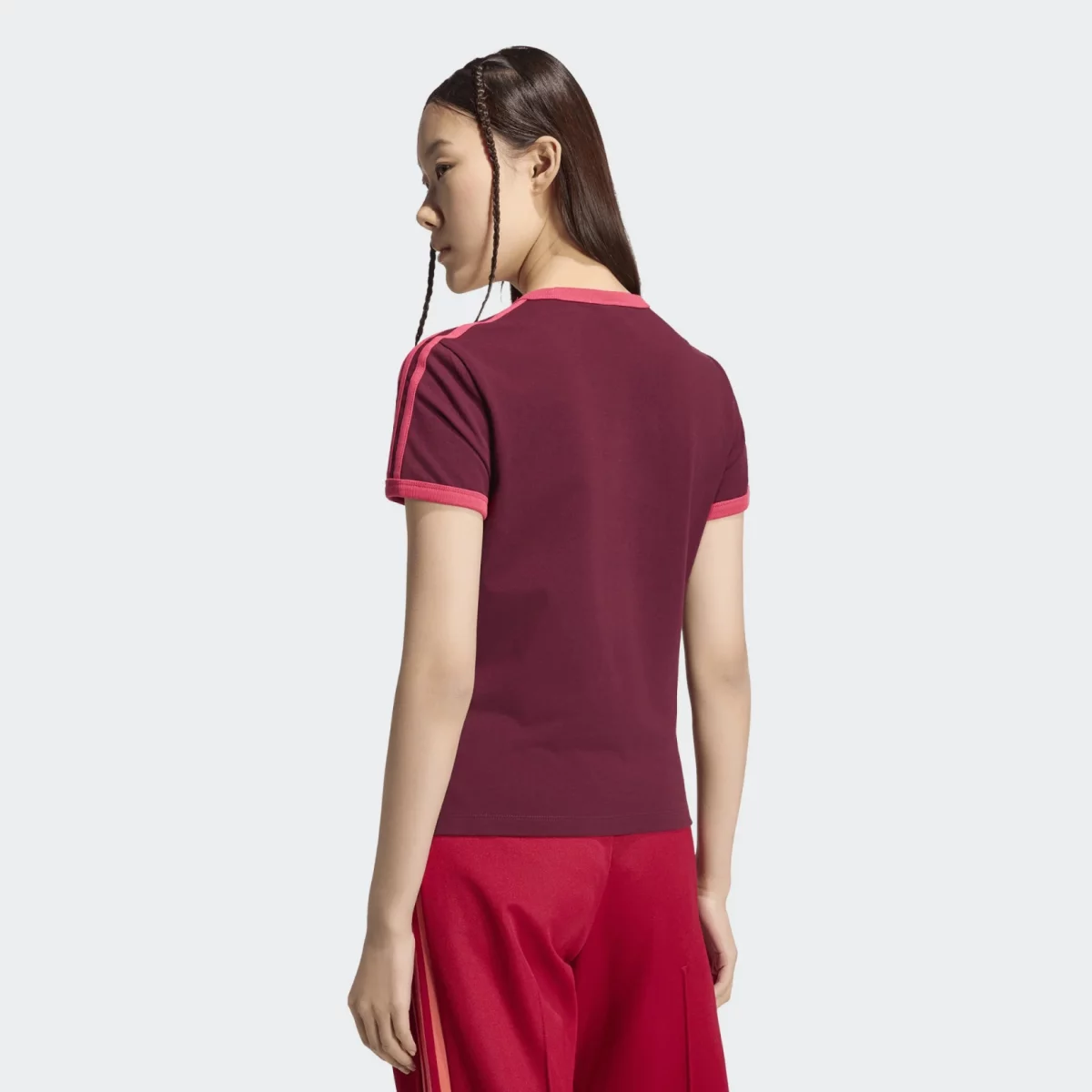 adidas Originals - adidas Originals Adicolor 3-Stripes Slim Γυναικείο T-shirt - BORD-PINK (0392)